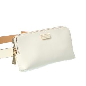 Kate Spade New York Zip Top Leather Belt Bag. Size: L/XL in Cream